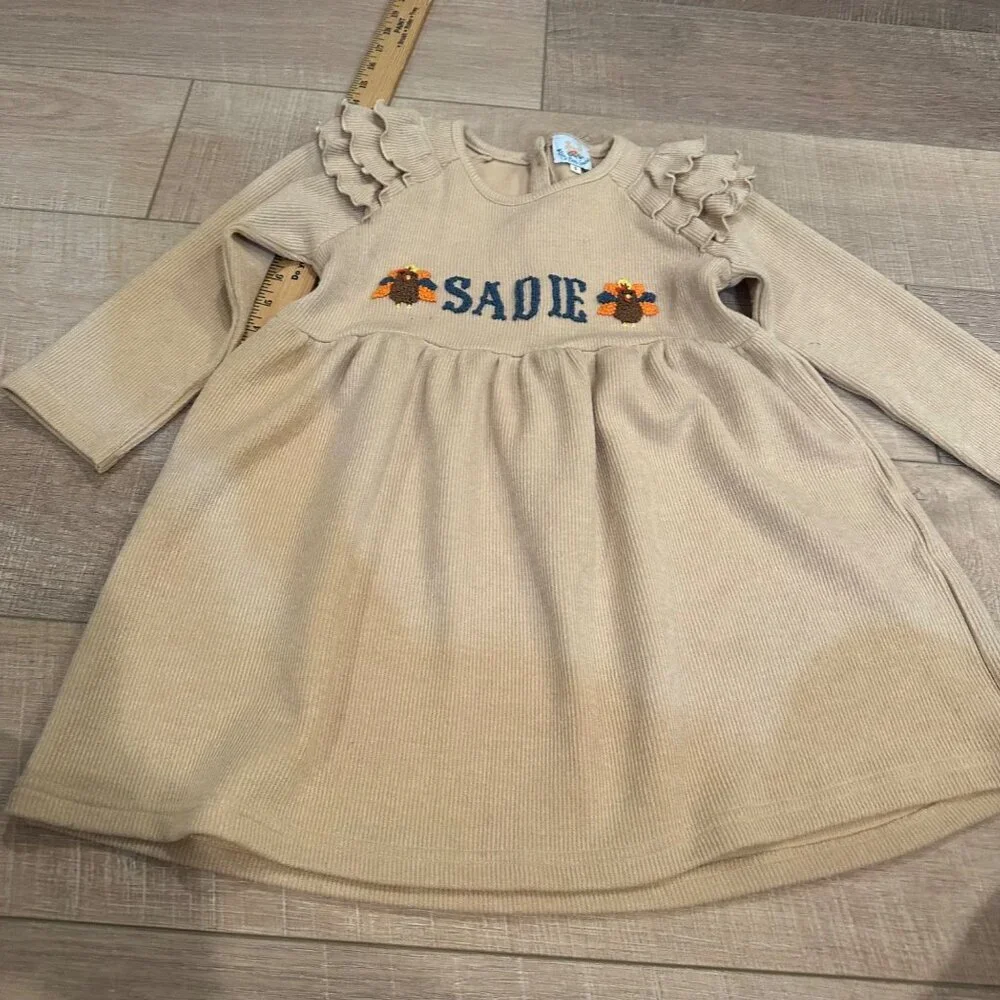 BUSY BEES SMOCKS GIRLS SADIE LONG SLEEVE DRESS SIZE 5